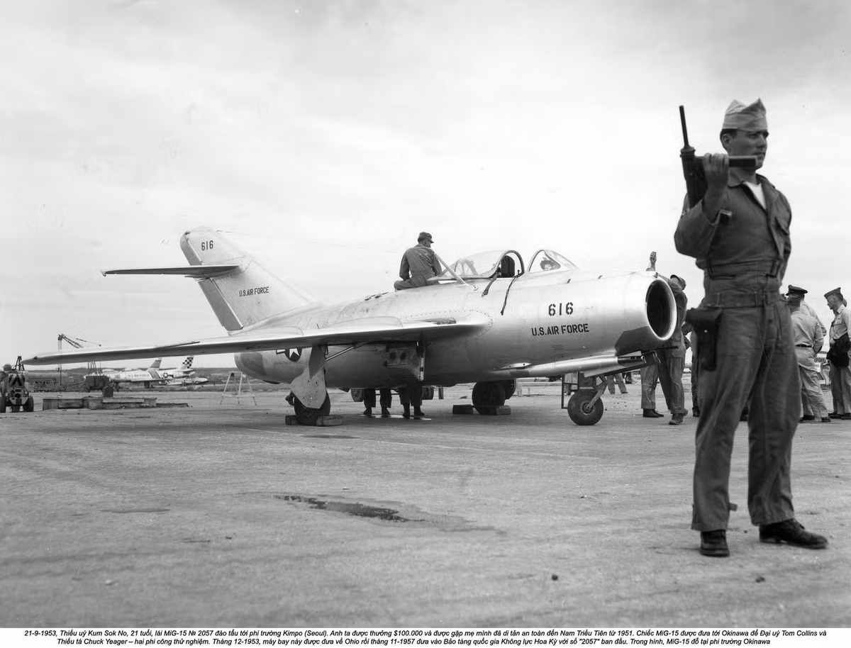 Ở vận tốc này, chiếc máy bay MiG-15 của No Kum-sok đã gần như cạn sạch nhiên liệu sau khi nó hạ cánh thành công xuống sân bay Kimpo. Điều này cho thấy sự tính toán chi ly của No Kum-sok cho chuyến đào thoát này. Nguồn ảnh: Flikr.