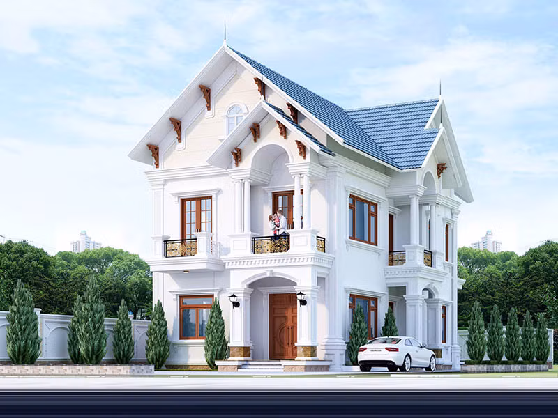 Biệt thự mái Thái 2 tầng rất được yêu thích bởi công năng dễ thoát nước, chống nóng, khối lượng nhẹ, bền và đẹp, là nơi tránh nóng hiệu quả hơn những ngôi nhà mái bằng. Mẫu thiết kế đa dạng, có thể thỏa sức sáng tạo theo phong cách của gia chủ. Ngoài ra, biệt thự 2 tầng mái Thái được đánh giá là có yếu tố phong thủy khá tốt. 