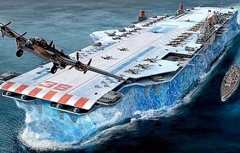 Bên trong tàu HMS Habbakuk được thiết kế như tàu sân bay bình thường. Điểm khác biệt là vỏ tàu được làm hoàn toàn từ băng.