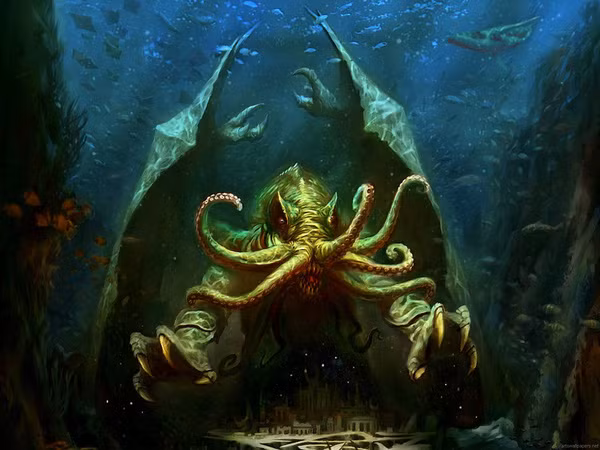 Vào năm 1926, nhà văn H.P. Lovecraft giới thiệu cuốn truyện ngắn có tựa đề "The Call of Cthulhu" (tạm dịch: Tiếng gọi Cthulhu). Theo đó, công chúng lần đầu biết đến thủy quái ở Thái Bình Dương có tên Cthulhu.