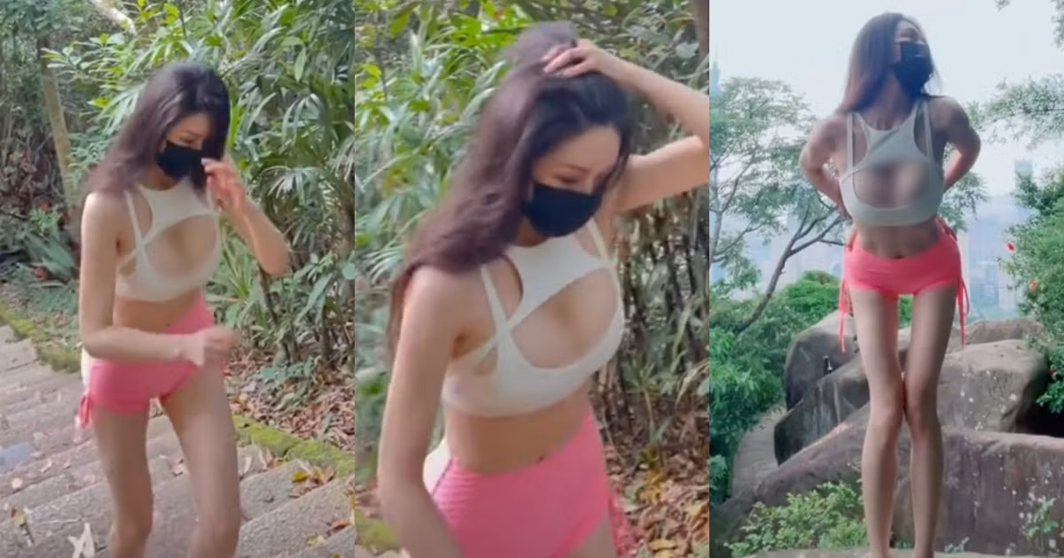 Mới đây, cư dân mạng Đài Loan đang chia sẻ những hình ảnh về một hot girl gợi cảm, xinh đẹp đi leo núi trong bộ đồ không thể hở hơn.