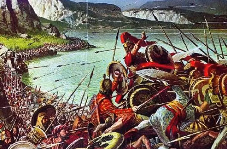 Do kẻ địch quá đông nên quân đội của vua Leonidas I và Hy Lạp gặp nhiều bất lợi. Sau một thời gian giao chiến với quân Ba Tư, trong khi quân đội Hy Lạp rút lui vì kẻ địch quá mạnh thì vua Leonidas I cùng các binh sĩ Sparta chiến đấu đến hơi thở cuối cùng.
