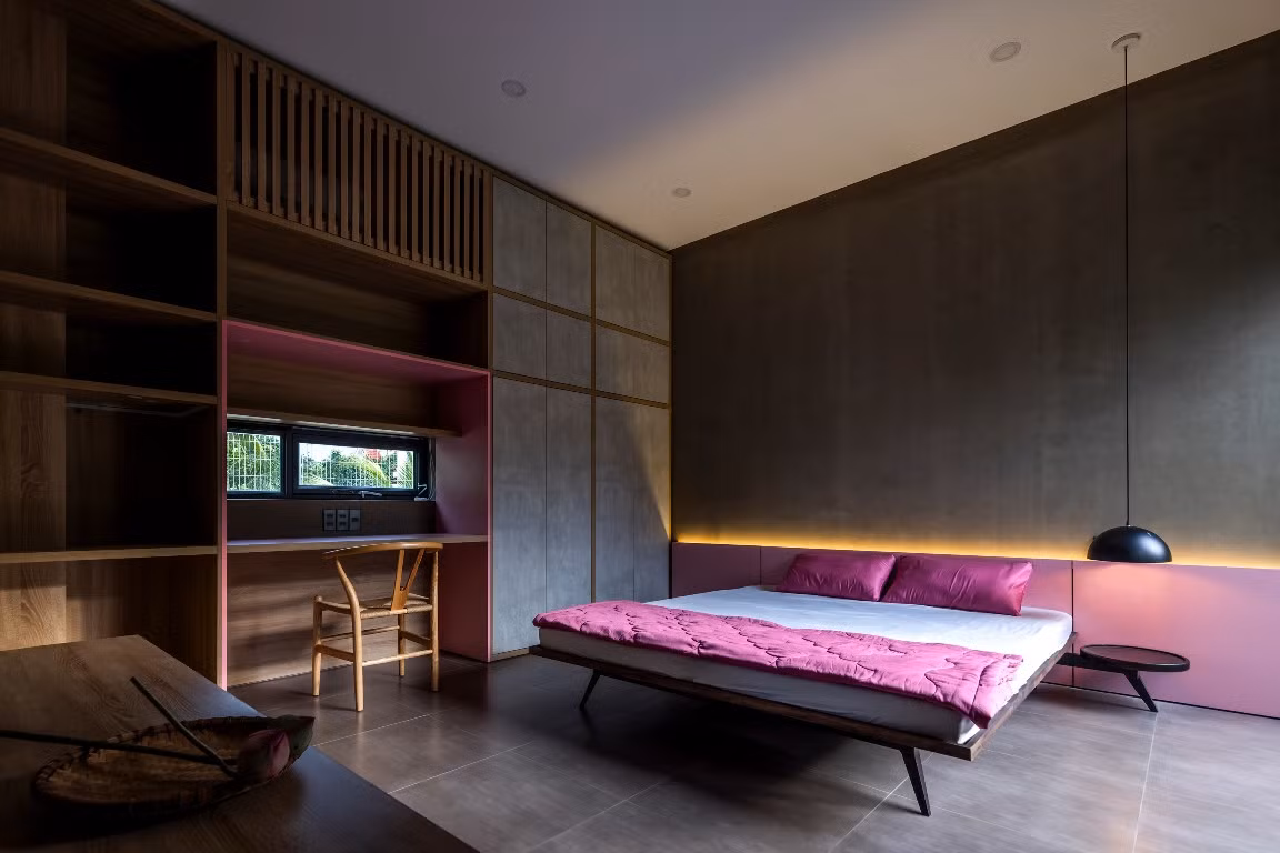 Nội thất phòng ngủ đơn giản nhưng vẫn có điểm nhấn.