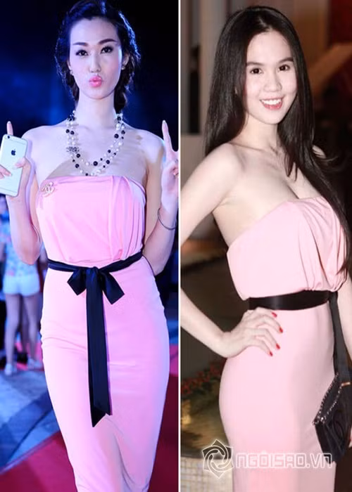 Ngọc Trinh - Khánh My được cho là đối thủ của nhau. Năm 2015, Ngọc Trinh chia sẻ chuyện tình cảm gặp trục trặc vì người thứ ba và đá xéo tình địch là “yêu nhền nhện”. Người thứ ba này được cho là Khánh My. Trước nghi vấn cướp bồ của Ngọc Trinh, Khánh My phủ nhận.