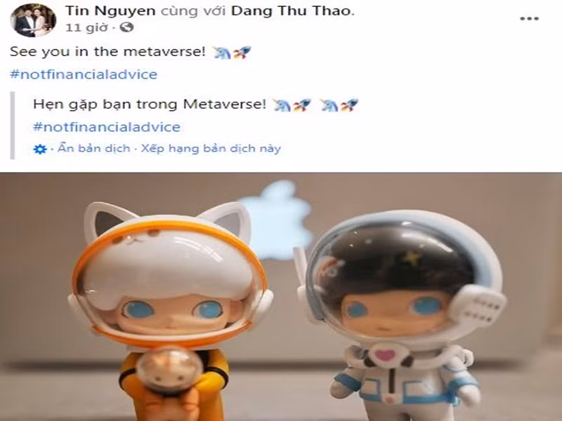 Sau chia sẻ mới nhất của Thu Thảo, Trung Tín có bài viết mới gắn tài khoản của vợ trên Facebook.
