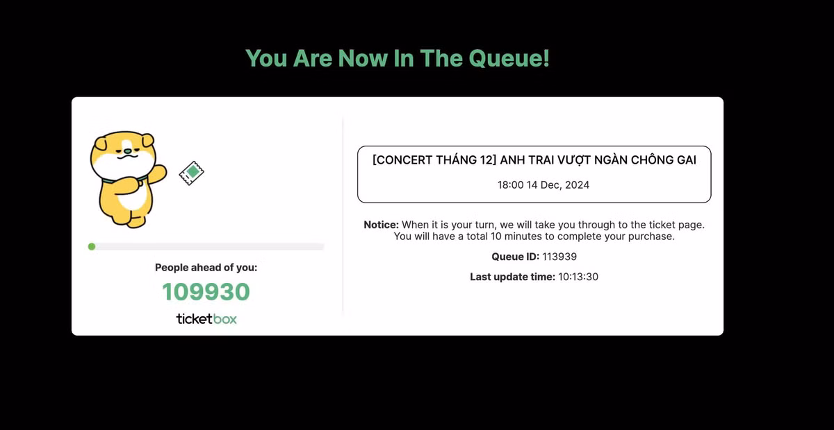 Sáng 12.11, concert Anh trai vượt ngàn chông gai chính thức mở bán vé trên nền tảng Ticketbox.
