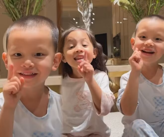 Đặc biệt, Hồ Ngọc Hà đã chia sẻ đoạn video Lisa và Leon bắt trend “nín” nhiều người không khỏi bật cười vì biểu cảm quá đáng yêu của 2 em bé.