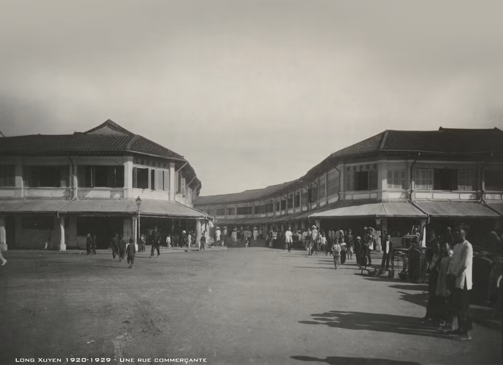 Khu phố thương mại ở Long Xuyên xưa.