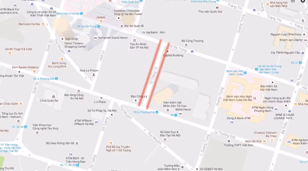 Bản đồ tuyến phố sẽ trở thành đường sách Hà Nội.