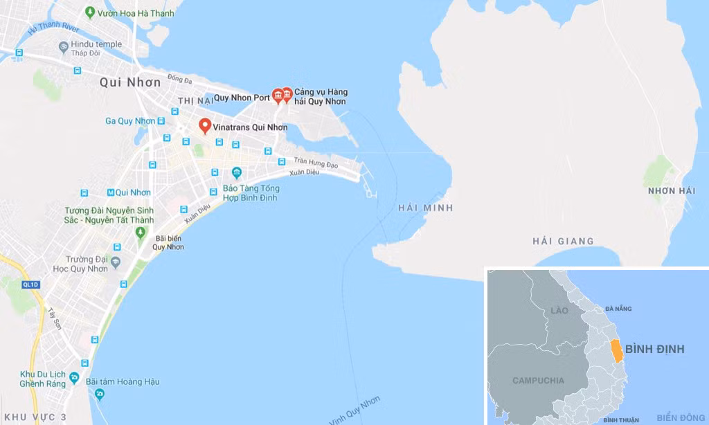 Cảng Quy Nhơn. Ảnh: Google Maps.