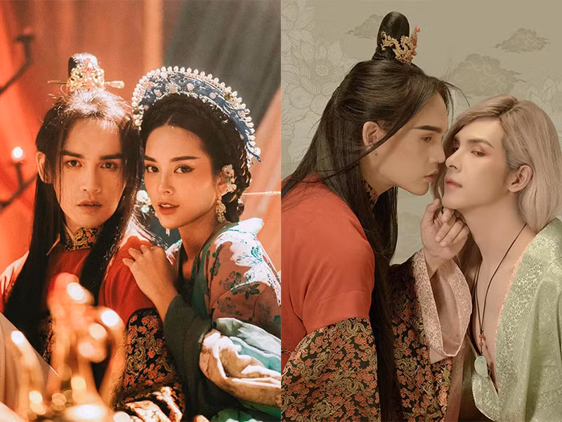 Quỳnh Lương đóng cặp với Denis Đặng và Trung Quân trong MV đam mỹ.