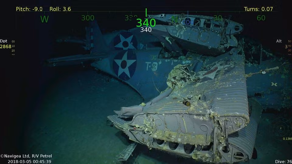 Theo tỉ phú Paul Allen, 11 trong số 35 máy bay chìm cùng tàu USS Lexington năm 1942 đã được tìm thấy trong tình trạng khá nguyên vẹn.