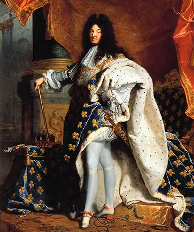  Vua Louis XIV của Pháp lên ngôi báu khi từ mới 4 tuổi sau khi cha là vua Louis XIII qua đời năm 1643. Ông trở thành người đứng đầu nước Pháp từ khi đó cho đến khi mất vào năm 1715.