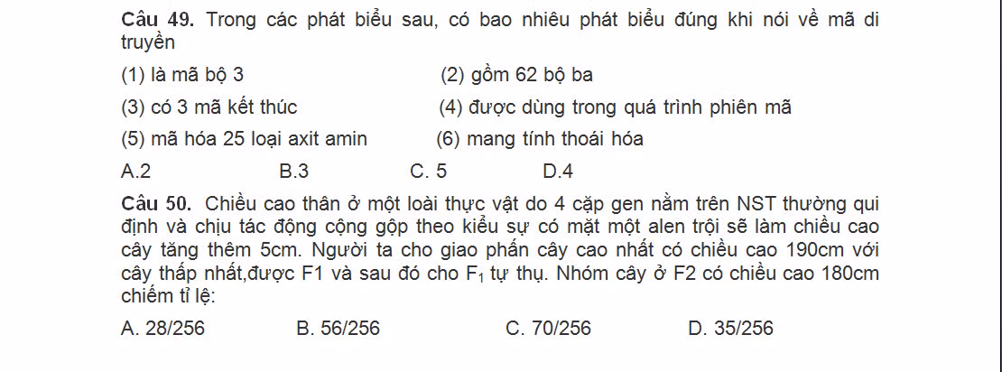 De thi thu THPT quoc gia mon Sinh chuyen DHSPHN va dap an-Hinh-9
