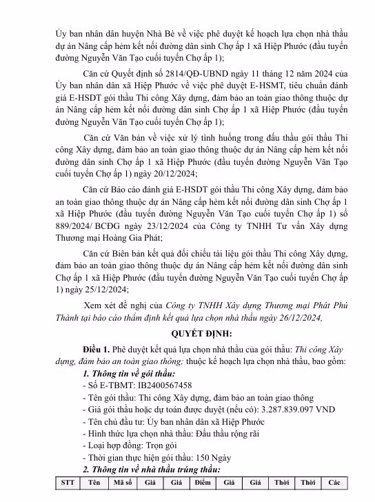 TP HCM: Công ty Quỳnh Lâm, một ngày trúng 3 gói xây lắp tại xã Hiệp Phước - Hình 5 TP HCM: Cong ty Quynh Lam, mot ngay trung 3 goi xay lap tai xa Hiep Phuoc-Hinh-5
