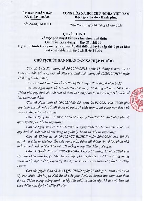 TP HCM: Công ty Quỳnh Lâm, một ngày trúng 3 gói xây lắp tại xã Hiệp Phước TP HCM: Cong ty Quynh Lam, mot ngay trung 3 goi xay lap tai xa Hiep Phuoc