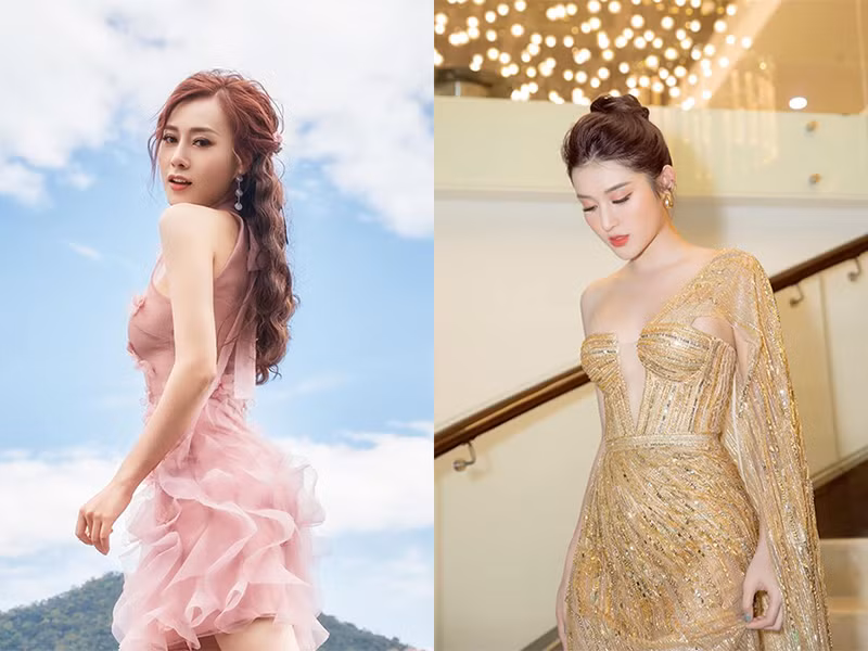 Huyền My và Phương Oanh đều có vóc dáng thon gọn, quyến rũ.