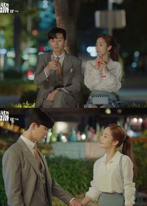 Trong "Thư ký Kim sao thế", Park Seo Joon và Park Min Young đã có không ít cảnh quay tình tứ bên nhau. Ảnh: TVN