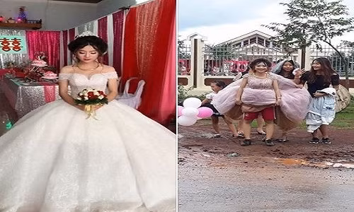 Đám cưới của cô dâu Nguyễn Ngọc Thủy, SN 1997 ở Cư M’gar Daklak và chồng là Nguyễn Công Vũ, sinh năm 1991 quê ở Quảng Nam.