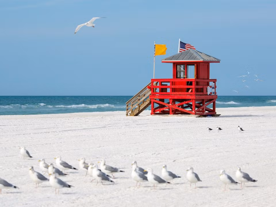 Siesta Key, Hạt Sarasota, bang Florida (Mỹ): Bãi biển ở Sarasota nổi tiếng với những bãi cát trắng thơ mộng.