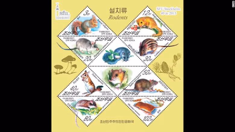 Tuy nhiên, hình ảnh khiêu khích Mỹ chỉ là một phần nhỏ trong bộ sưu tập tem kỳ quái của Triều Tiên. Trước đây, vào những năm 1970, Triều Tiên thường xuyên phát hành những con tem in hình các loài động vật, trong đó chó, mèo và cả chuột nữa.