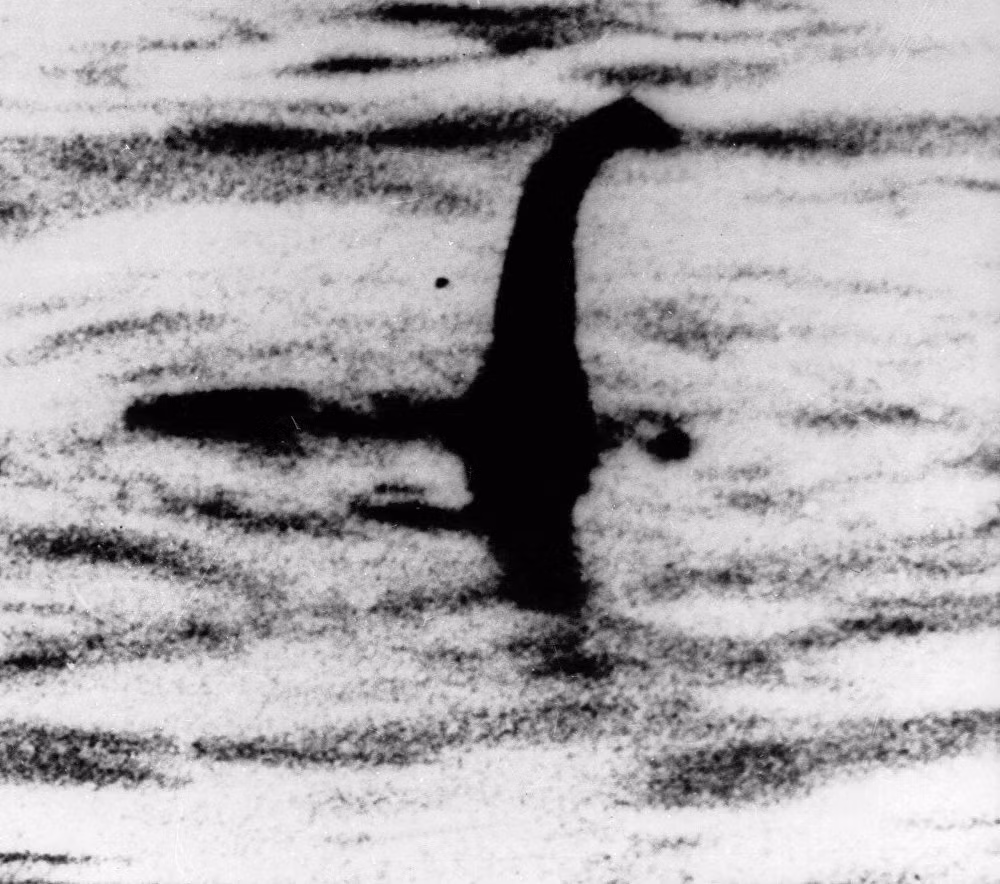 Bức ảnh được cho là bóng dáng quái vật hồ Loch Ness ở Scotland. Ảnh: AP.