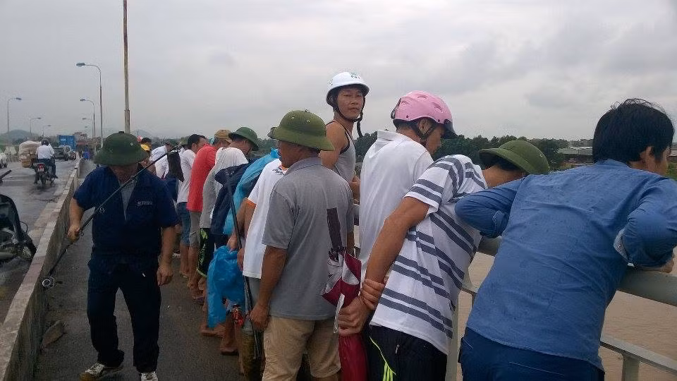 Nhiều người dân đã kéo nhau ra "hôi cá".
