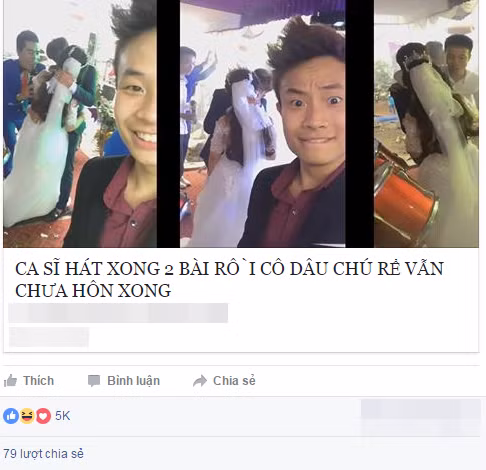 Danh tinh doi vo chong hon nhau “quen troi dat” trong le cuoi