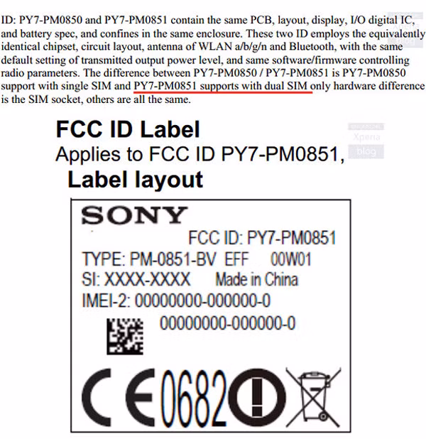 Thông tin trên tem FCC