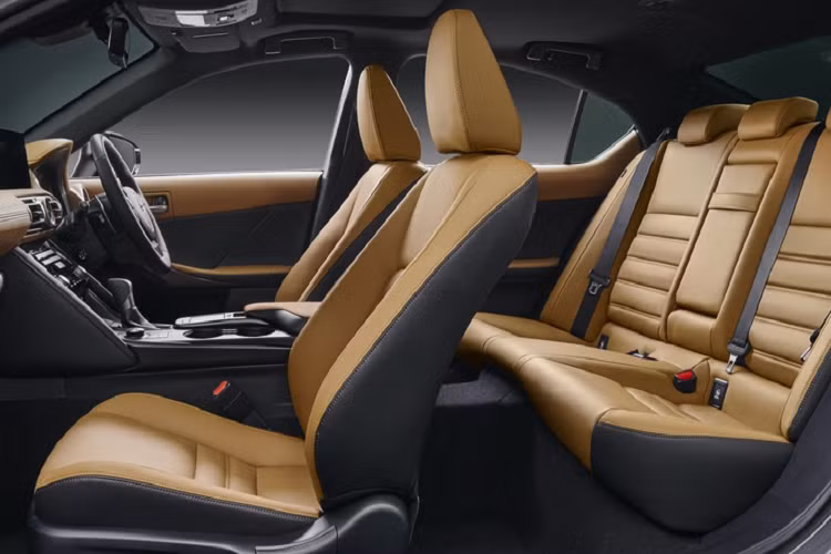 Gói F Sport bao gồm hàng ghế trước thể thao ôm sát người với tính năng sưởi và thông gió, vô-lăng cũng có sưởi và cần số được bọc da đục lỗ.