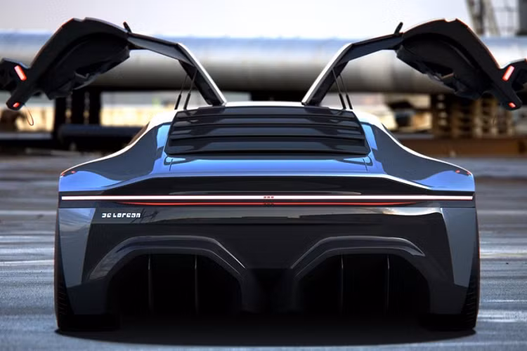 Chưa hết, chiếc xe vượt thời gian DeLorean mới còn được hình dung sẽ trang bị hai mô tơ điện đặt phía sau và một hệ thống tự lái hoàn toàn. Để phù hợp vế thứ hai, chiếc xe sẽ có camera và cảm biến lắp ẩn bên trong sọc đen bao quanh thân xe.
