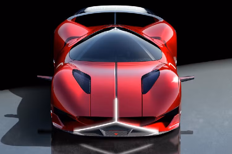 Mẫu xe Mercedes Redsun mới được tạo hình dựa trên ý tưởng sử dụng chính logo Mercedes để tạo hình cho toàn bộ hệ thống đèn trên xe. Không đơn thuần đóng vai trò trang trí, ánh sáng còn trực tiếp chiếu ra từ các thanh họa tiết này.