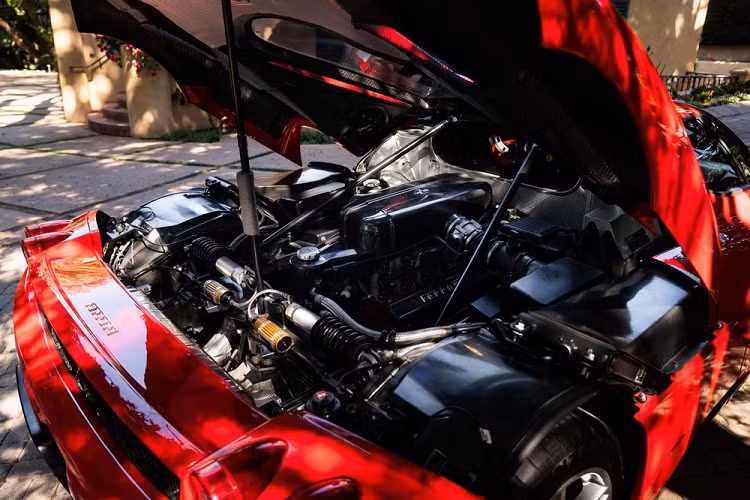 Ferrari Enzo được trang bị động cơ V12, dung tích 6.0 lít, sản sinh công suất tối đa 660 mã lực tại vòng tua máy 7.800 vòng/phút và mô-men xoắn cực đại 657 Nm tại vòng tua máy 5.500 vòng/phút. Siêu xe Ferrari Enzo dễ dàng tăng tốc từ vị trí xuất phát lên 100 km/h chỉ trong thời gian 3,6 giây trước khi đạt tốc độ tối đa 349 km/h.