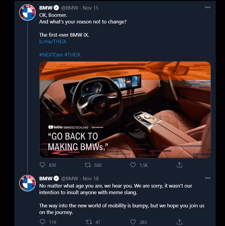 BMW xin loi vi thong diep chi trich nguoi dung lac hau