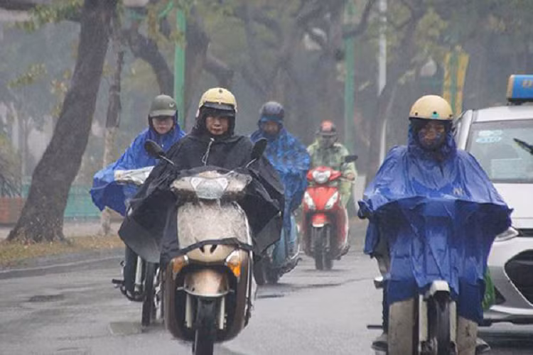 Du bao thoi tiet 27/3, mien Bac nhieu noi mua giong do khi lanh tran ve
