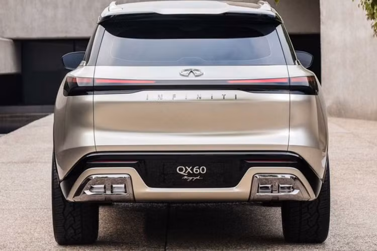 Với QX60 Monograph, Infiniti đã bôi đen toàn bộ các chi tiết phía bên trên đường đai hông, làm nổi bật hơn khung cửa sổ mạ crôm và đường ray mái. Monograph cũng tự hào có một số chủ đề trang trí phong cách Nhật Bản khác biệt, bắt đầu với kết cấu ba chiều, lấy cảm hứng từ nghệ thuật gấp giấy origami ứng dụng cho lưới tản nhiệt, khe gió trên cản trước. Infiniti còn cho biết phần mái toàn cảnh của QX60 Monograph có thể gập lại giống như một chiếc kimono.