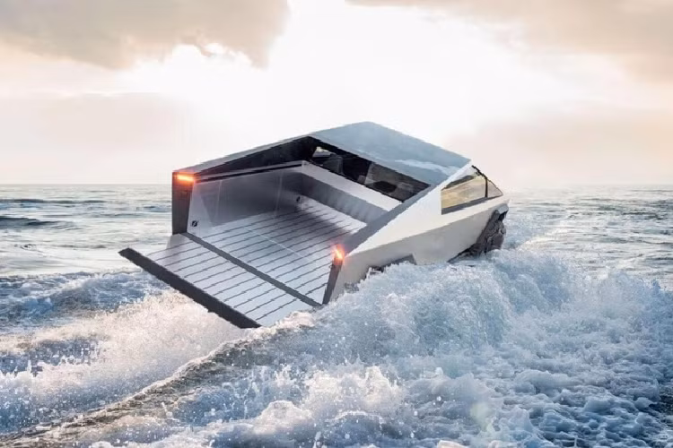 Đáp lại thắc mắc của khách hàng về độ sâu lội nước của Tesla Cybertruck chống đạn, ông chủ hãng xe Tesla khẳng định siêu bán tải mới có thể bơi như một chiếc thuyền. “Tesla Cybertruck có thể nổi và bơi một lúc trên mặt nước”, Elon Musk trả lời trên Twitter.