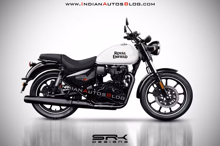 Tiếp nối xu hướng hiện nay củ thương hiệu xe máy Royal Enfield, các chi tiết như động cơ, bộ vành hợp kim và ống xả của Meteor 350 được sơn tối màu, mang đến cho xe vẻ cứng cáp và hiện đại.