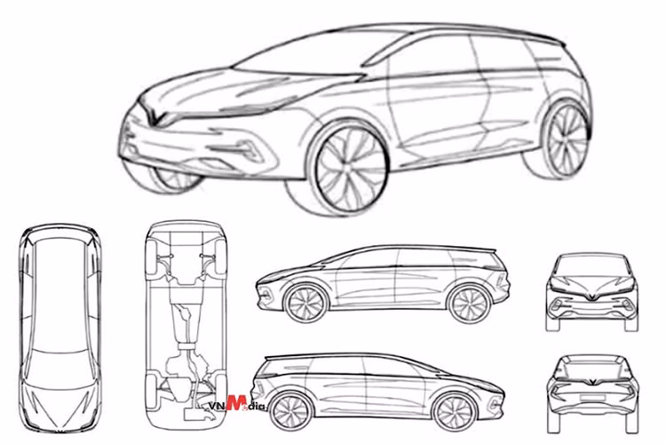 Bản vẽ mẫu MPV 5+2 của VinFast