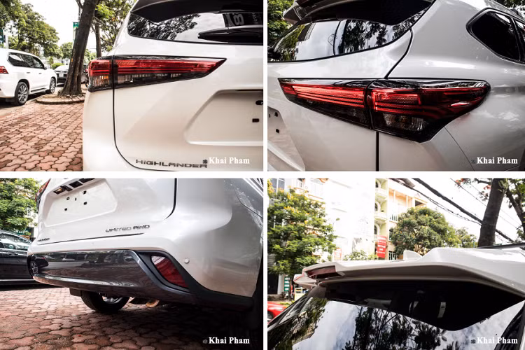 Ngoài ra, trên chiếc SUV này còn có bậc lên/xuống gắn cố định, giác nóc, táy nắm cửa đồng màu thân xe. Phần đuôi, Toyota Highlander 2020 mang trong mình ảnh hưởng thiết kế của những chiếc xe Lexus, sự sang trọng là điều mà người dùng dễ dàng tìm thấy trên phiên bản Limited này.