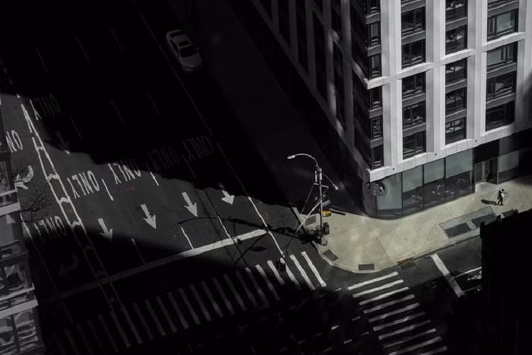 Một con đường vắng ở Manhattan, thành phố New York, ngày 15/3. 