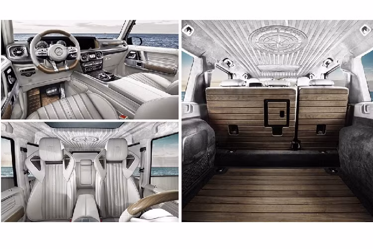 Bên ngoài của chiếc SUV được phối theo phong cách dual tone giữa hai màu bạc và đen hấp dẫn trong đó màu bạc có hiệu ứng như nhôm phản chiếu. Hoàn thiện cho vẻ ngoài độc đáo chính là một bộ mâm xe có kích thước 22 inch và vỏ bánh xe dự phòng được cá nhân hóa.