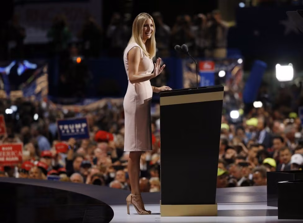 Ivanka Trump, con gái ứng viên Donald Trump, phát biểu tại Đại hội toàn quốc Đảng Cộng hòa ở Cleveland, bang Ohio, ngày 21/7/2016.