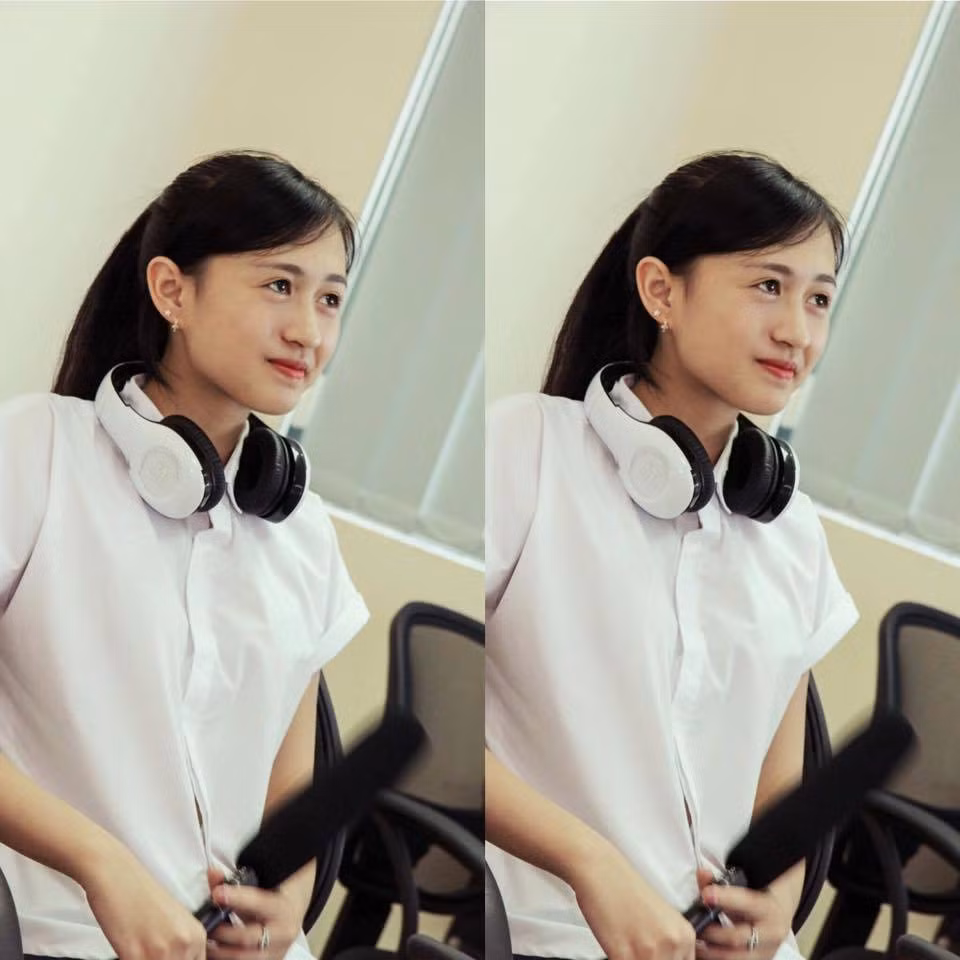 “Nữ thần bóng bàn” Phương Thảo (SN 1996, ĐH Thương mại) sở hữu gương mặt xinh xắn, chiều cao 1m71 cũng là một trong những “bông hồng” của CLB.