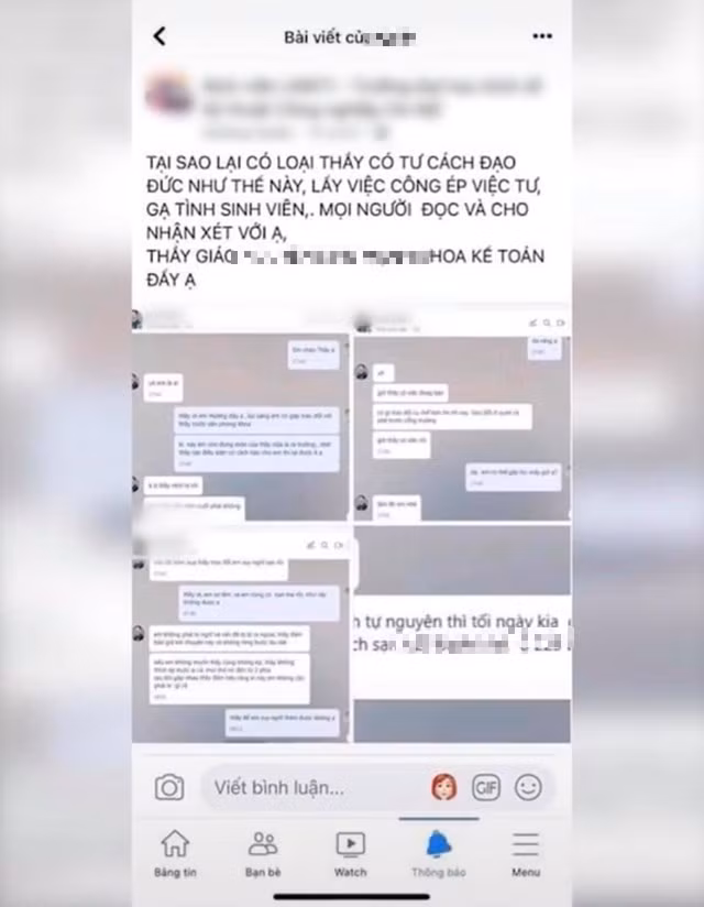 Vu giang vien bi to “ga” day kem nu sinh tai khach san: Hieu truong len tieng