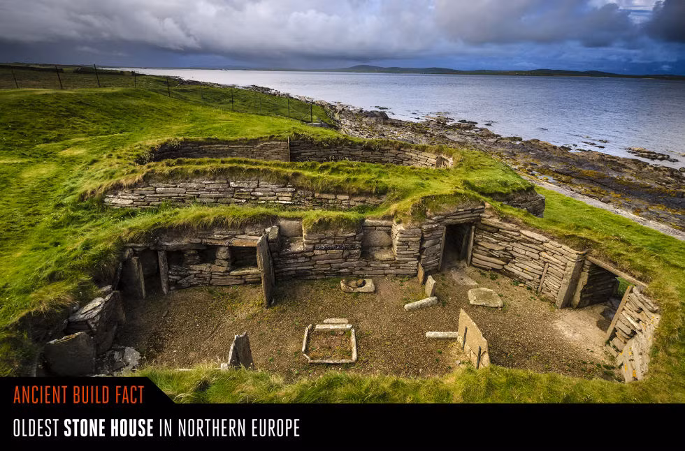  8. Đinh thự đá Knap của Howar (Scotland). Có từ năm 3.700 TCN, đây là một trong những ngôi nhà bằng đá cổ xưa nhất còn được bảo tồn khá nguyên vẹn. Ảnh: Popularmechanics.
