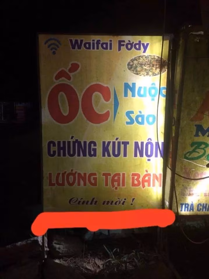 Sai chính tả đến như tấm biển này thì không đỡ nổi.