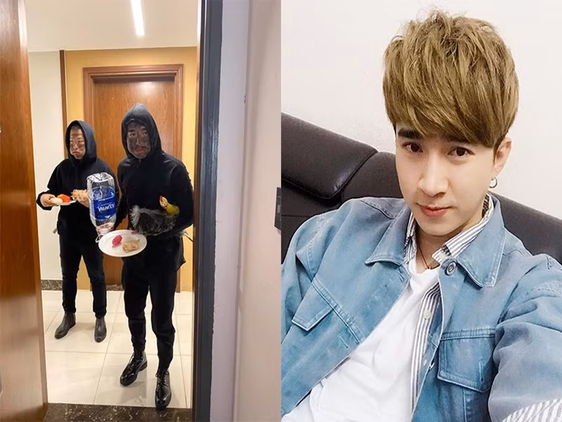 Từ khi bước vào showbiz, ca sĩ Chi Dân vướng một số lùm xùm. Năm 2019, hình ảnh những đối tượng mặc bộ đồ màu đen, mặt bôi đen xì, tay cầm theo xúc xích, đầu gà đi xin tiền khắp nơi khiến nhiều người hoang mang, Chi Dân bất ngờ cosplay thành nhân vật này. Ảnh: Lao động