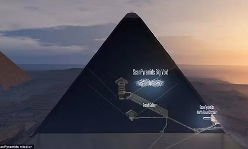 Phòng trống (void) này có chiều dài ít nhất 30m cao 8m và rộng hơn 1m. Căn phòng này nằm trên phòng trưng bày lớn. Một hành lang đi lên kết nối “phòng Vua” và “phòng Hoàng Hậu”.