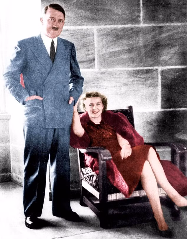 Năm 1944, Eva viết thư gửi Hitler rằng: "Em hứa sẽ đi theo anh tới bất kỳ đâu, ngay cả khi xuống cõi âm". Một năm sau, cô đã hoàn thành lời hứa. Ngày 30/4/1945, khi quân Đồng minh tiến vào Berlin, Hitler tự sát bằng cách nã súng vào đầu, còn Eva uống một viên thuốc có chứa chất cyanide. Lúc ấy, trùm phát xít 56 tuổi và Eva 33 tuổi. Ảnh: Daily Mail.